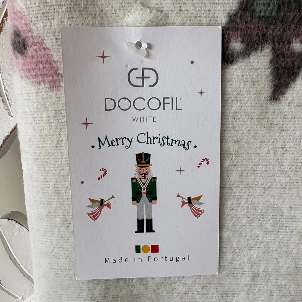 NWT - Docofil - Made in Portugal - Reversible Multi-Color Holiday Trees Throw